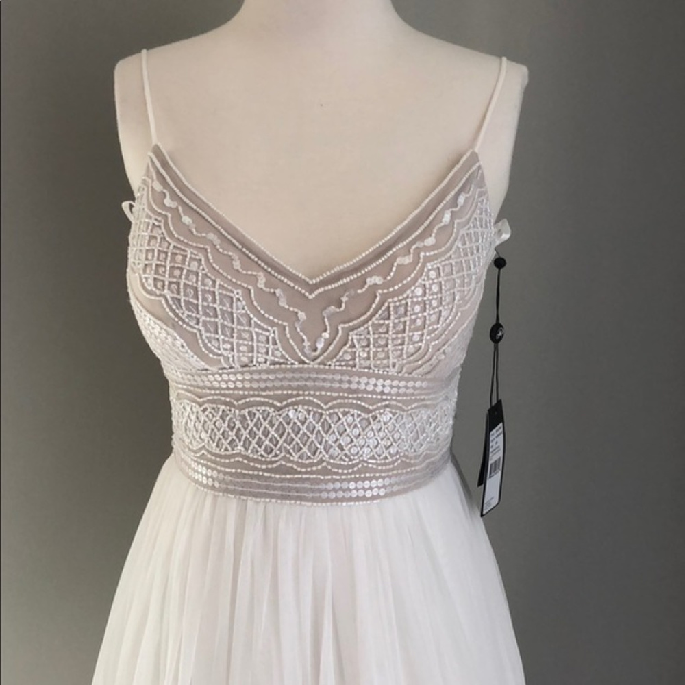 Adrianna Papell beaded bodice Formal wedding Sz. 4 - Picture 2 of 7